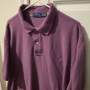 Polo Ralph Lauren Mens 2XLT Purple Short Sleeve Pique Polo Shirt Big & Tall